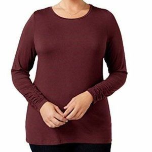 NWT - Women's Plus Long Sleeve Maroon Top